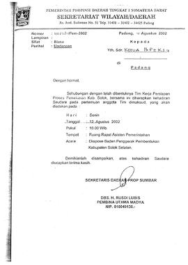 Proses Pembentukan Kabupaten solok selatan 22