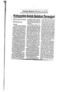 Proses Pembentukan Kabupaten solok selatan 57