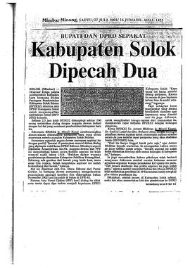 Proses Pembentukan Kabupaten solok selatan 52