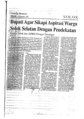 Proses Pembentukan Kabupaten solok selatan 76