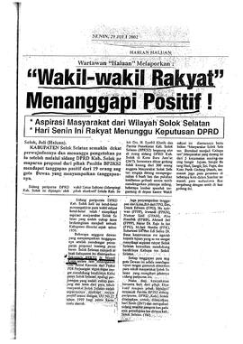 Proses Pembentukan Kabupaten solok selatan 54